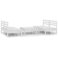 vidaXL Juego de muebles de jardín 5 piezas madera maciza pino blanco