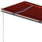 vidaXL Toldo automático retráctil con postes naranja y marrón 4x3 m vidaXL Toldo automático retráctil con postes naranja y marrón 4x3 m