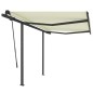 vidaXL Toldo automático retráctil con postes color crema 3,5x2,5 m vidaXL Toldo automático retráctil con postes color crema 3,5x2,5 m