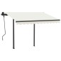 vidaXL Toldo automático retráctil con postes color crema 3,5x2,5 m vidaXL Toldo automático retráctil con postes color crema 3,5x2,5 m