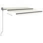vidaXL Toldo automático retráctil con postes color crema 3,5x2,5 m vidaXL Toldo automático retráctil con postes color crema 3,5x2,5 m
