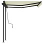 vidaXL Toldo automático retráctil con postes color crema 3,5x2,5 m vidaXL Toldo automático retráctil con postes color crema 3,5x2,5 m