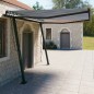 vidaXL Toldo automático retráctil con postes azul y blanco 4x3 m vidaXL Toldo automático retráctil con postes azul y blanco 4x3 m