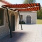 vidaXL Toldo manual retráctil con LED naranja y marrón 4,5x3 m vidaXL Toldo manual retráctil con LED naranja y marrón 4,5x3 m