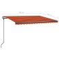 vidaXL Toldo manual retráctil con LED naranja y marrón 4,5x3 m vidaXL Toldo manual retráctil con LED naranja y marrón 4,5x3 m