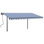 vidaXL Toldo manual retráctil con LED azul y blanco 4x3,5 m vidaXL Toldo manual retráctil con LED azul y blanco 4x3,5 m
