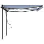 vidaXL Toldo manual retráctil con LED azul y blanco 4x3,5 m vidaXL Toldo manual retráctil con LED azul y blanco 4x3,5 m