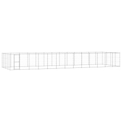 vidaXL Perrera de exterior de acero galvanizado 53,24 m²