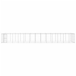 vidaXL Perrera de exterior de acero galvanizado 53,24 m²