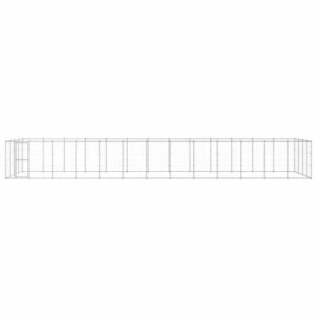 vidaXL Perrera de exterior de acero galvanizado 53,24 m²