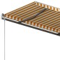 vidaXL Toldo retráctil automático con postes amarillo y blanco 4x3,5 m vidaXL Toldo retráctil automático con postes amarillo y blanco 4x3,5 m