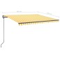 vidaXL Toldo retráctil automático con postes amarillo y blanco 4x3,5 m vidaXL Toldo retráctil automático con postes amarillo y blanco 4x3,5 m