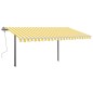 vidaXL Toldo manual retráctil con LED amarillo y blanco 4x3,5 m vidaXL Toldo manual retráctil con LED amarillo y blanco 4x3,5 m