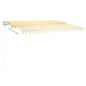 vidaXL Toldo manual retráctil con LED amarillo y blanco 4x3,5 m vidaXL Toldo manual retráctil con LED amarillo y blanco 4x3,5 m