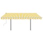 vidaXL Toldo manual retráctil con LED amarillo y blanco 4x3,5 m vidaXL Toldo manual retráctil con LED amarillo y blanco 4x3,5 m