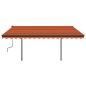 vidaXL Toldo automático LED sensor de viento naranja y marrón 5x3,5 m vidaXL Toldo automático LED sensor de viento naranja y marrón 5x3,5 m