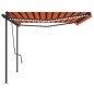 vidaXL Toldo automático LED sensor de viento naranja y marrón 5x3,5 m vidaXL Toldo automático LED sensor de viento naranja y marrón 5x3,5 m