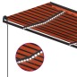 vidaXL Toldo automático LED sensor de viento naranja y marrón 5x3,5 m vidaXL Toldo automático LED sensor de viento naranja y marrón 5x3,5 m