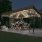 vidaXL Cenador doble techo y tira de luz LED gris taupe 3x4 m 180 g/m² vidaXL Cenador doble techo y tira de luz LED gris taupe 3x4 m 180 g/m²