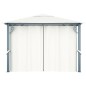 vidaXL Cenador con cortina y tira de luz LED aluminio crema 300x300cm vidaXL Cenador con cortina y tira de luz LED aluminio crema 300x300cm