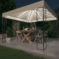 vidaXL Cenador con tira de luces LED 3x3 m tela color crema vidaXL Cenador con tira de luces LED 3x3 m tela color crema