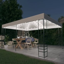 vidaXL Cenador con tira de luces LED blanco 4x3x2,7 m