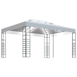 vidaXL Cenador con tira de luces LED blanco 4x3x2,7 m