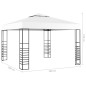 vidaXL Carpa cenador de jardín con tira de luces LED 3x3 m blanco vidaXL Carpa cenador de jardín con tira de luces LED 3x3 m blanco