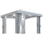 vidaXL Cenador con cortina y tira de luces LED aluminio crema 3x3 m