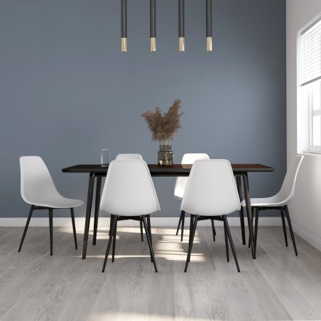 vidaXL Sillas de comedor 6 unidades blancas PP