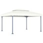 vidaXL Cenador con tira de luces LED aluminio crema 400x300 cm vidaXL Cenador con tira de luces LED aluminio crema 400x300 cm