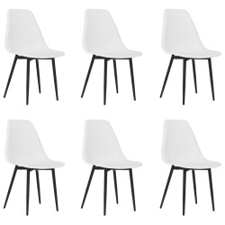 vidaXL Sillas de comedor 6 unidades blancas PP