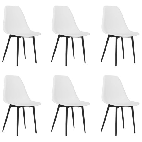 vidaXL Sillas de comedor 6 unidades blancas PP
