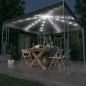 vidaXL Cenador con tira de luces LED gris antracita 300x300 cm vidaXL Cenador con tira de luces LED gris antracita 300x300 cm