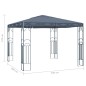 vidaXL Cenador con tira de luces LED gris antracita 300x300 cm vidaXL Cenador con tira de luces LED gris antracita 300x300 cm