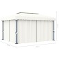vidaXL Cenador con cortina y tira de luces LED aluminio crema 4x3 m vidaXL Cenador con cortina y tira de luces LED aluminio crema 4x3 m