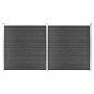 vidaXL Juego de paneles de valla WPC negro 353x186 cm vidaXL Juego de paneles de valla WPC negro 353x186 cm