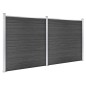 vidaXL Juego de paneles de valla WPC negro 353x186 cm vidaXL Juego de paneles de valla WPC negro 353x186 cm