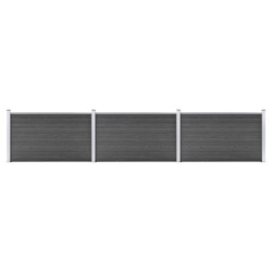 vidaXL Set de paneles de valla WPC negro 526x105 cm  