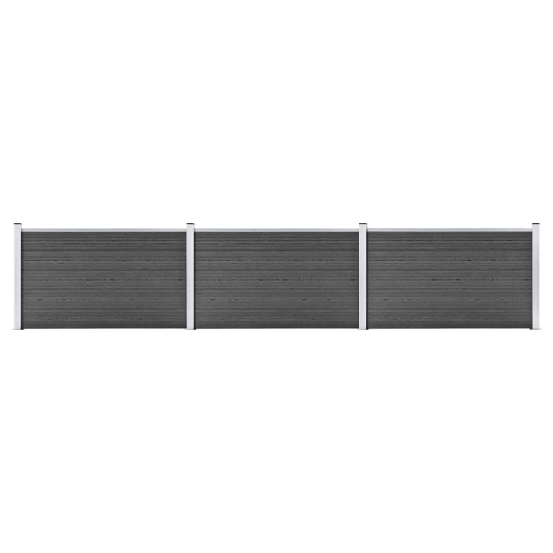 vidaXL Set de paneles de valla WPC negro 526x105 cm vidaXL Set de paneles de valla WPC negro 526x105 cm