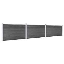 vidaXL Set de paneles de valla WPC negro 526x105 cm  
