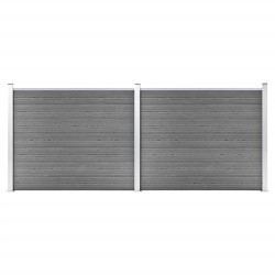 vidaXL Set de panel de valla WPC gris 353x146 cm  