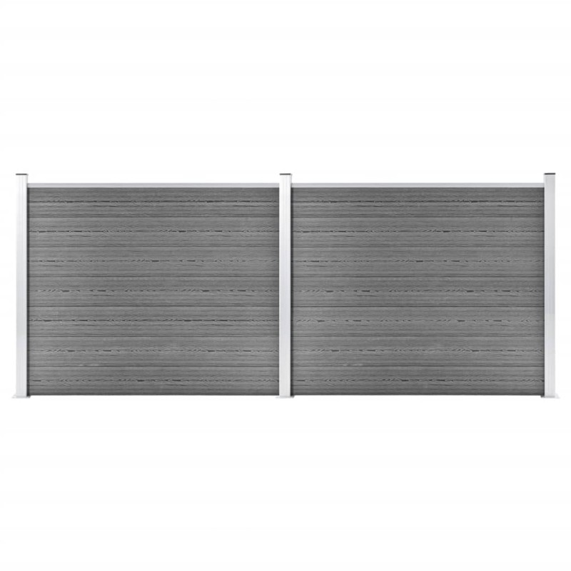 vidaXL Set de panel de valla WPC gris 353x146 cm vidaXL Set de panel de valla WPC gris 353x146 cm