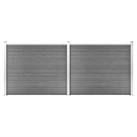 vidaXL Set de panel de valla WPC gris 353x146 cm  
