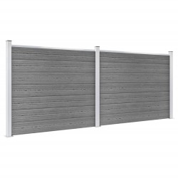 vidaXL Set de panel de valla WPC gris 353x146 cm  