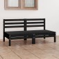 vidaXL Sofá de jardín 2 plazas madera maciza de pino negro vidaXL Sofá de jardín 2 plazas madera maciza de pino negro