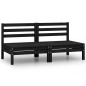 vidaXL Sofá de jardín 2 plazas madera maciza de pino negro vidaXL Sofá de jardín 2 plazas madera maciza de pino negro