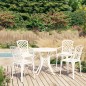 vidaXL Mesa y sillas de bistró 5 piezas aluminio fundido blanco