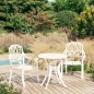 vidaXL Mesa y sillas de bistró 3 piezas aluminio fundido blanco vidaXL Mesa y sillas de bistró 3 piezas aluminio fundido blanco
