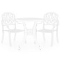 vidaXL Mesa y sillas de bistró 3 piezas aluminio fundido blanco vidaXL Mesa y sillas de bistró 3 piezas aluminio fundido blanco